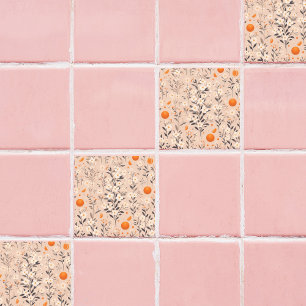 flower botanical oranges ceramic tile