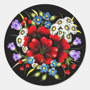 Flower Bouquet-33752 Classic Round Sticker