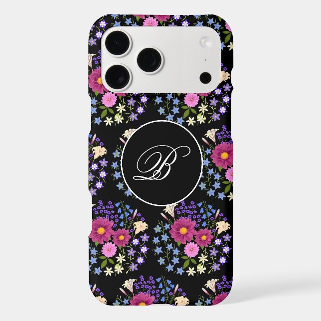 Flower Bouquet Black Monogram (Back)