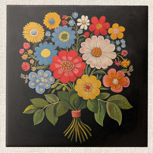 Flower Bouquet Ceramic Tile