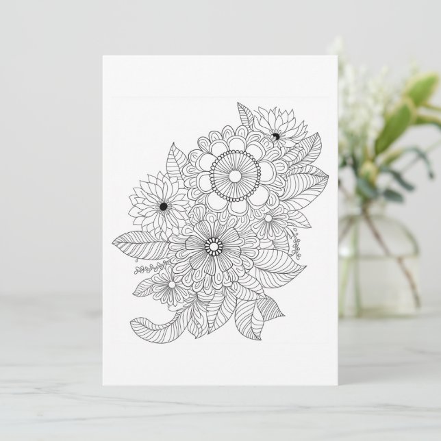 Flower Bouquet | Colour Your Own Greeting (Standing Front)