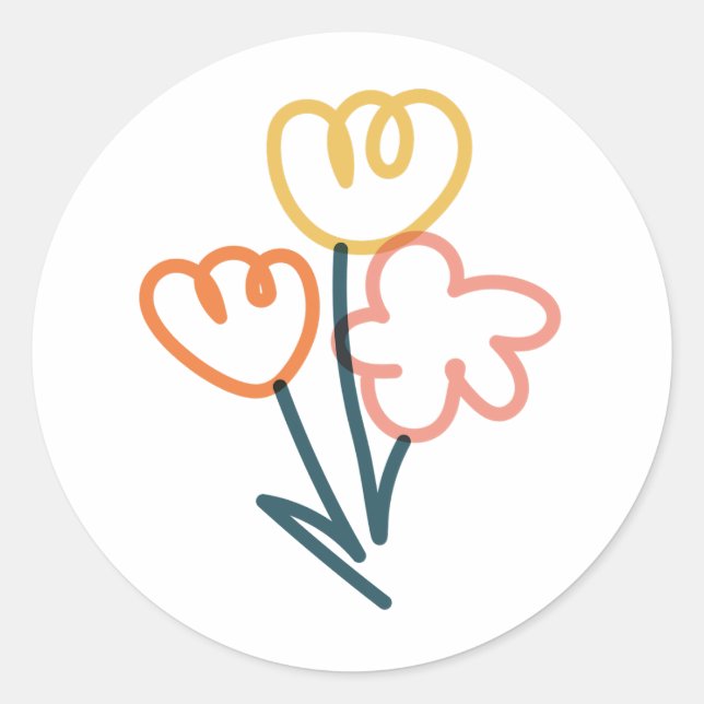 Flower bouquet , colourful doodle Sticker (Front)