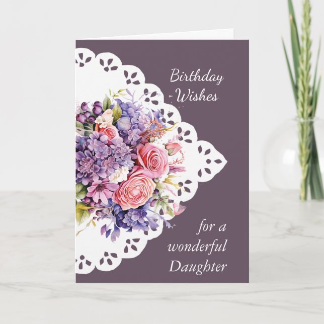  Flower Bouquet Daughter Birthday Card (Front)