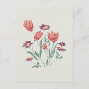 Flower Bouquet Delicate Floral Arrangements Postcard