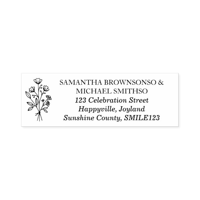 Flower Bouquet Floral Wedding Self-inking Stamp (Design)
