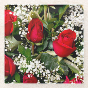 Flower Bouquet Glass Coaster