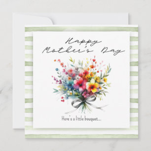 Flower Bouquet Happy Mother's Day green background Card