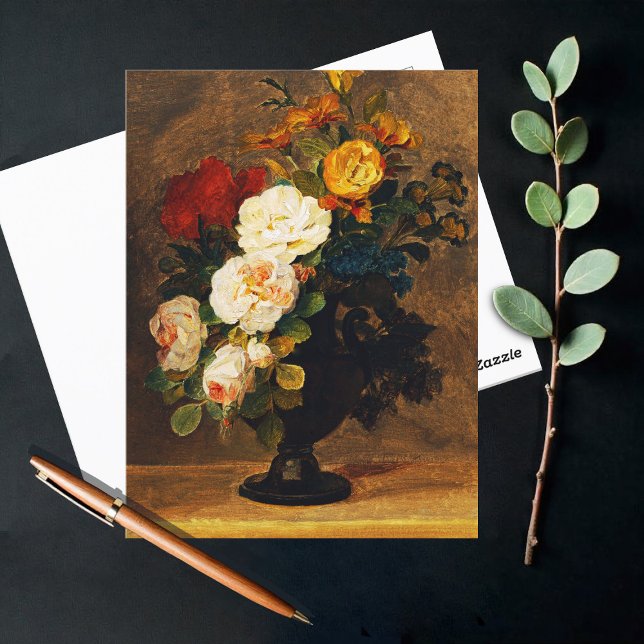 Flower Bouquet in antique vase  Postcard (Creator Uploaded)