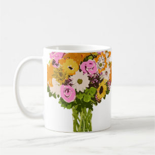 Flower Bouquet in Vase Painting Art Coffee Mug