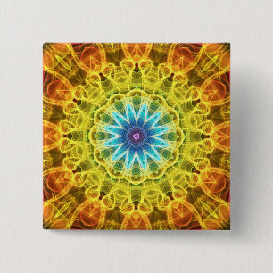 Flower Bouquet kaleidoscope 15 Cm Square Badge