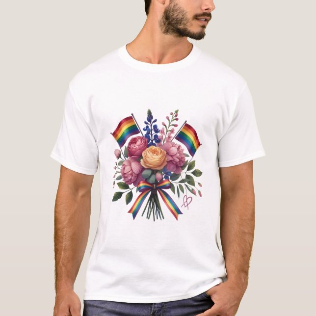 Flower bouquet lgbt T-Shirt (Front)