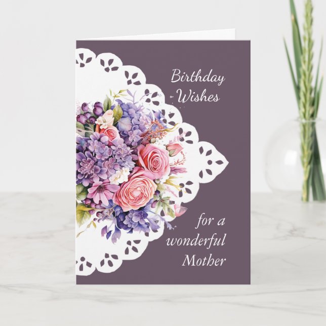 Flower Bouquet  Mother Mum  Birthday Card (Front)