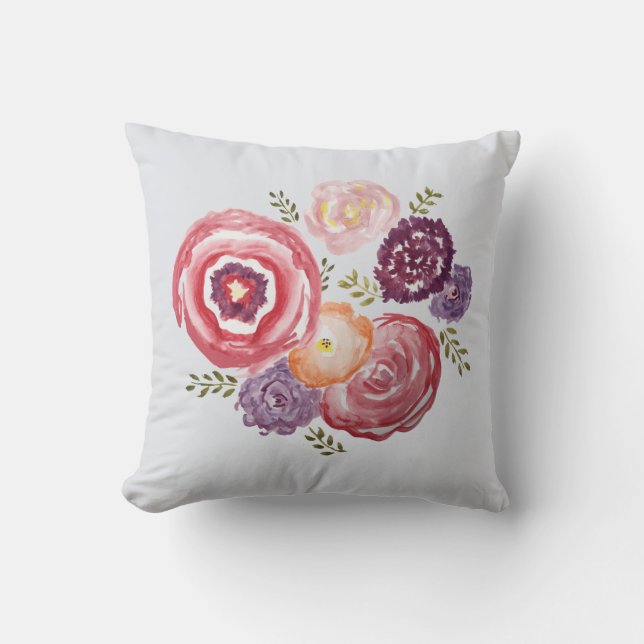 Flower Bouquet Painting Pillow (Front)