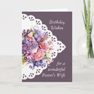 Flower Bouquet Pastor's Wife Birthday Card