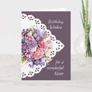 Flower Bouquet Sister  Birthday Card