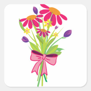 Flower Bouquet Square Sticker