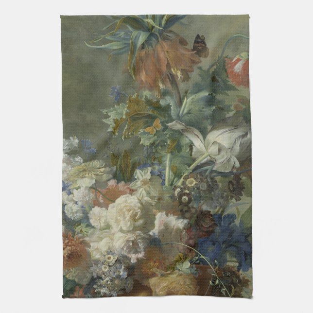 Flower bouquet, Still life, Huysum Tea Towel (Vertical)