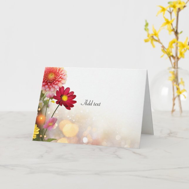 Flower Bouquet TEMPLATE, Card (Yellow Flower)