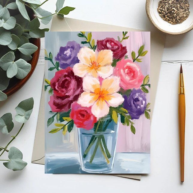 Flower Bouquet Watercolor Floral Painting Card (Creator Uploaded)
