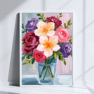 Flower Bouquet Watercolor Floral Painting Poster