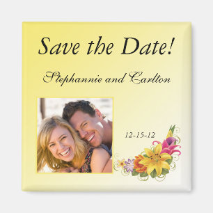 Flower Bouquet Wedding Announcement Magnet