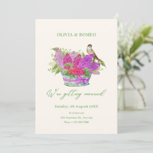 Flower bouquet wedding invitation