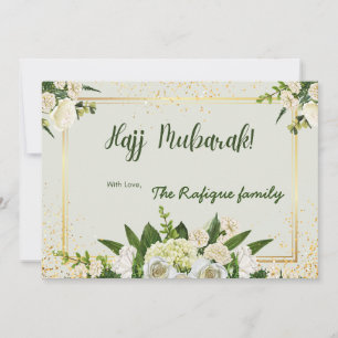 Flower Bouquet with Hajj Mubarak message Card