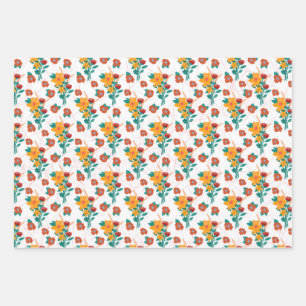 Flower-Bouquet Wrapping Paper Sheet