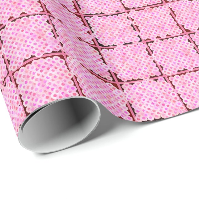 Flower box pattern, shades of pink wrapping paper (Roll Corner)