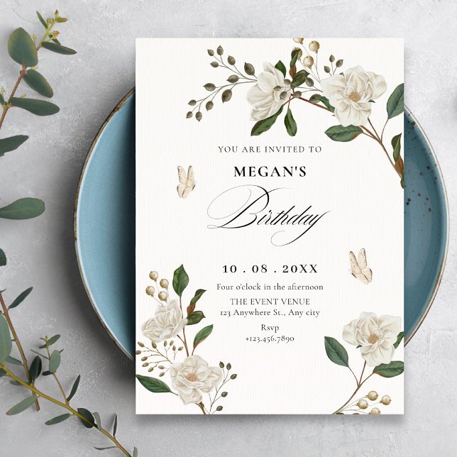Flower branch birthday invitation (Creator Uploaded)