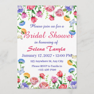 Flower Bridal Shower Invitation Card