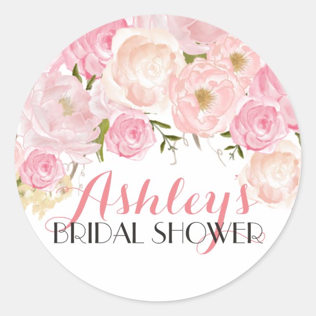 Flower Bridal Shower Sticker (Front)