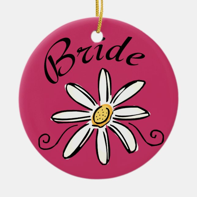 Flower Bride Ceramic Ornament (Front)