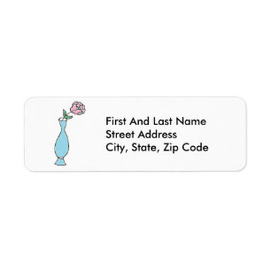 Flower Bud Vase Decorative Drawing Return Address Label
