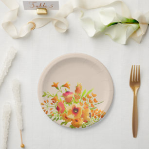 Flower Bunch Paper Plate