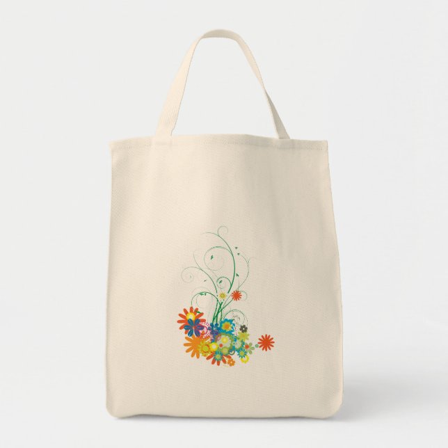 flower bunches of swirls vector tote bag (Front)
