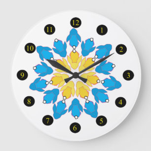 Flower Bunnies Large Clock