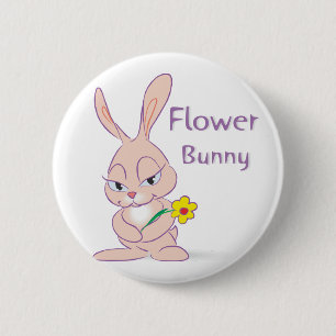 Flower Bunny Button