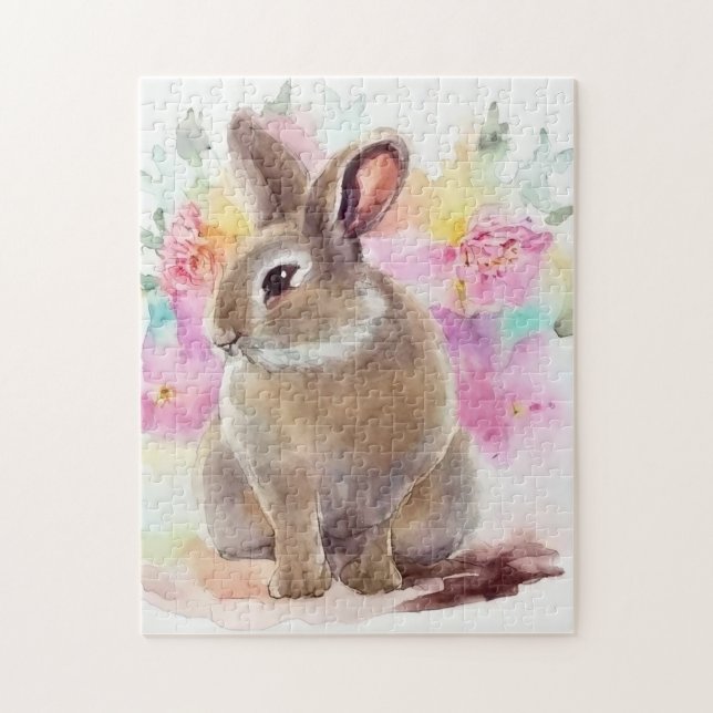 Flower Bunny Jigsaw Puzzle (Vertical)