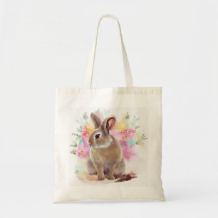 Flower Bunny Tote Bag