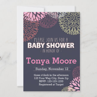 Flower Burst Baby Shower Invitation