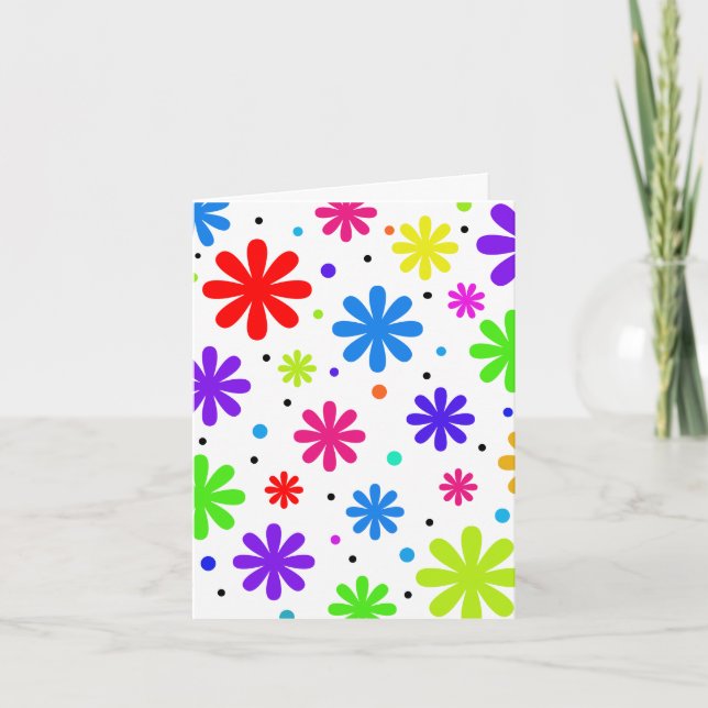 Flower Bursts Happy Fun Cute Birthday for Anyone Card (Front)