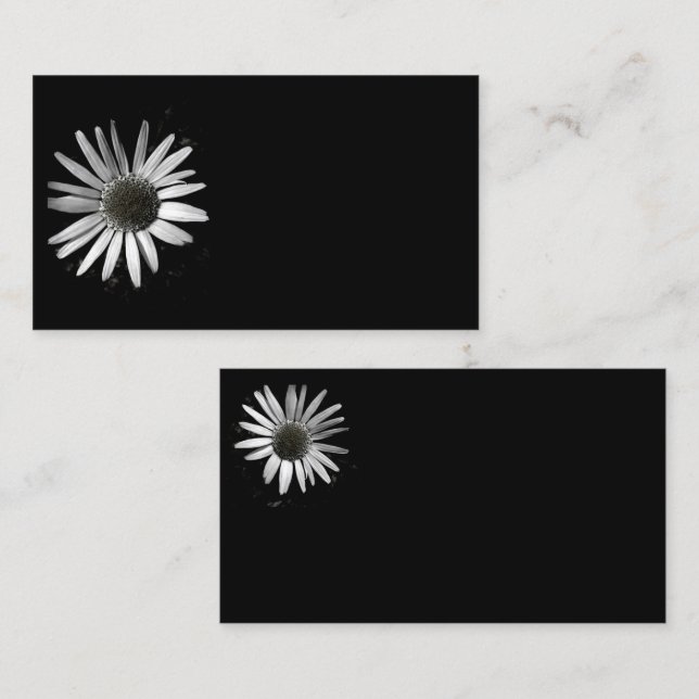 flower business card template black and white (Front/Back)