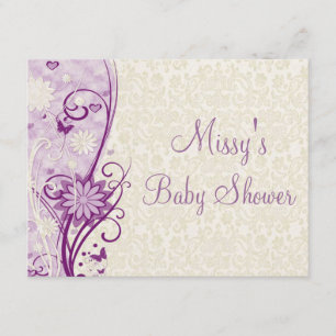 Flower & Butterfly Baby Shower Invitation