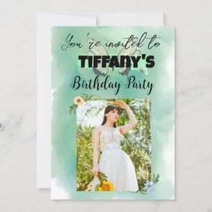 Flower & Butterfly birthday Invitation