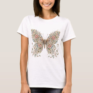 Flower butterfly design t shirt
