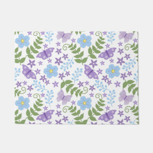 Flower Butterfly Floral Blossom Botanical Art Doormat