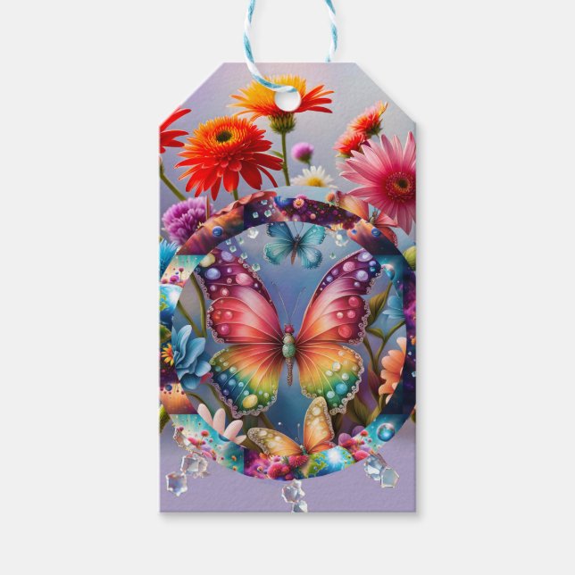Flower Butterfly Gift Tags (Front)