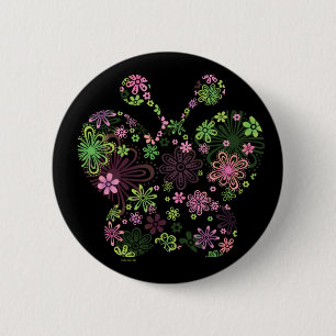 Flower butterfly ICON 6 Cm Round Badge
