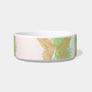 Flower & Butterfly print cat food bowl